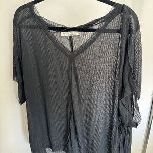 We The Free Ribbed Transparent Top, Size Large